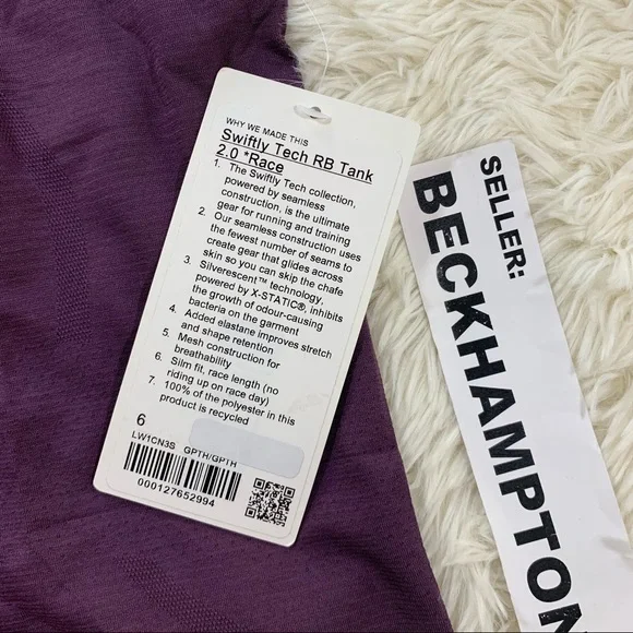 ❌Lululemon SWIFTLY TECH RACERBACK TANK TOP 2.0 *RACE LENGTH 
Color Grape Thistle - Picture 3 of 4